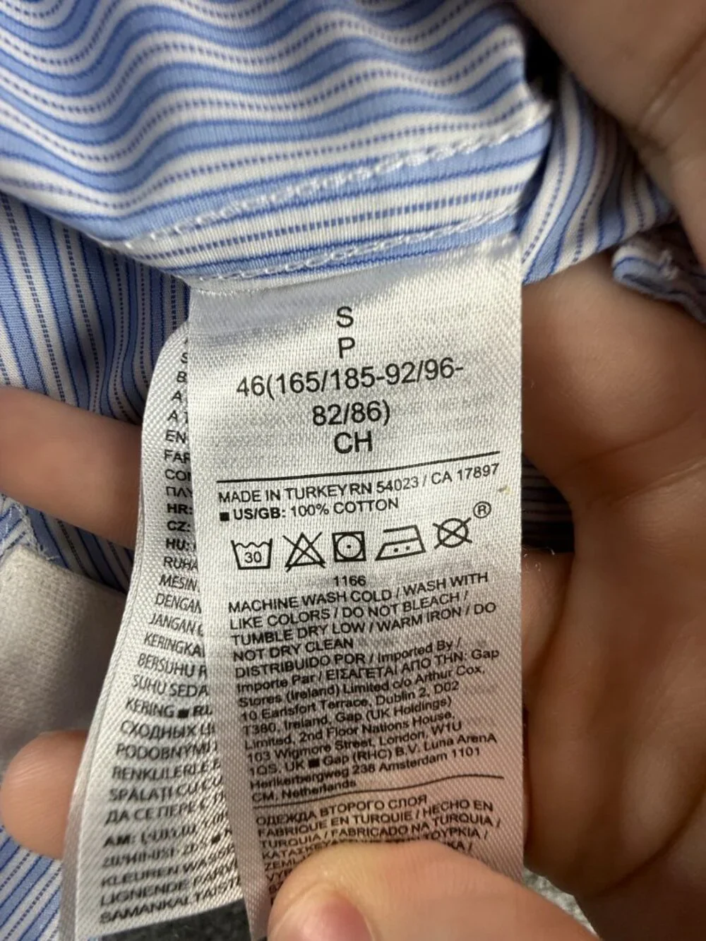 NWT Banana Republic Blue White Striped Small Slim Button Up Poplin $90 Cotton